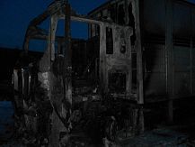 Pożar auta ciężarowego w Ratowie Piotrowie