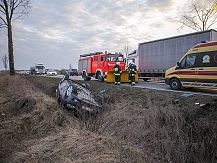 Wypadek na trasie Śniadowo – Łomża.