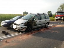 Wypadek na drodze 677 w okolicy Konopk Młodych