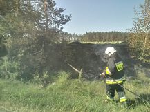 Pożar trawy w miejscowości Jakać Dworna