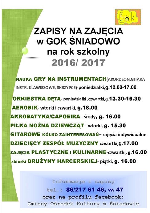 Ruszają zajęcia w GOK-u