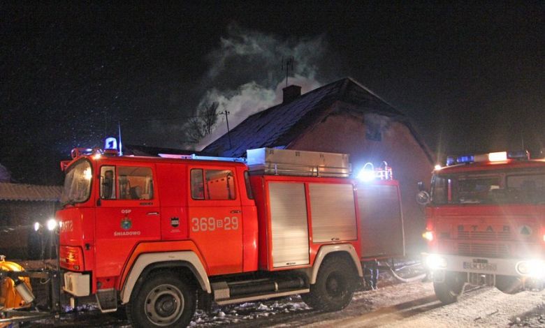 Pożar domu w Śniadowie