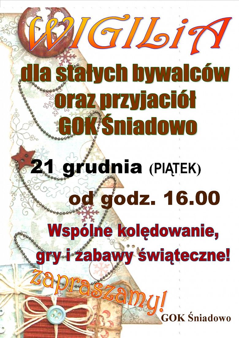 WIGILIA dla stałych bywalców GOK Śniadowo