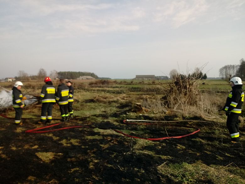 Pożar trawy w Starym Ratowie