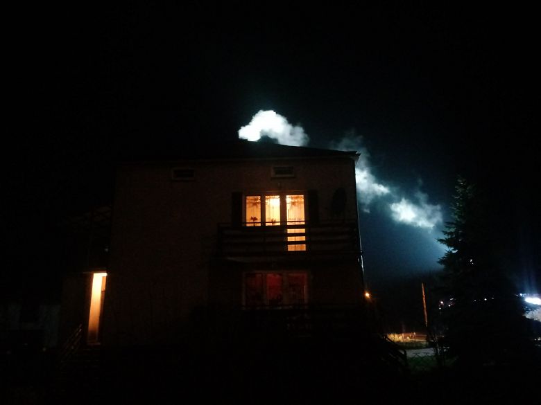 Pożar sadzy w przewodzie kominowym