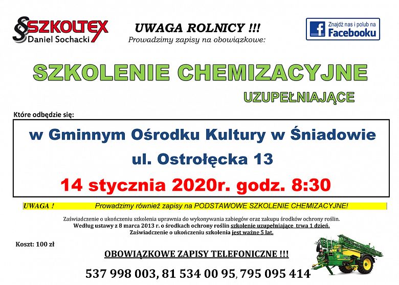 Szkolenie chemizacyjne dla rolników