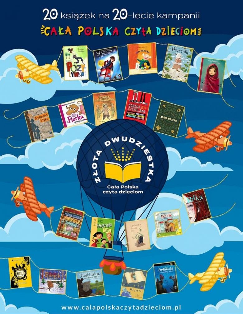 ZŁOTA DWUDZIESTKA książek wybranych w plebiscycie na 20-lecie kampanii „Cała Polska czyta dzieciom”