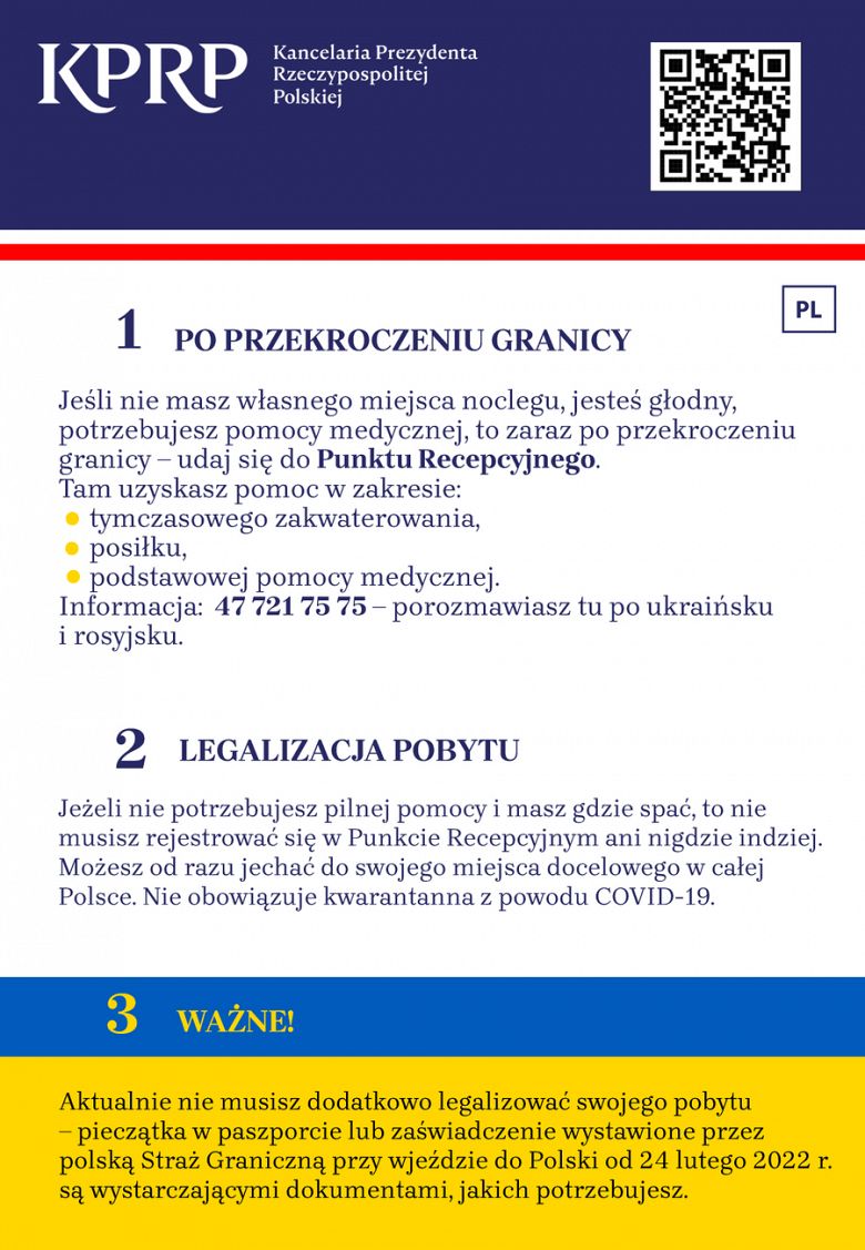 Informacje dla uchodźców z Ukrainy