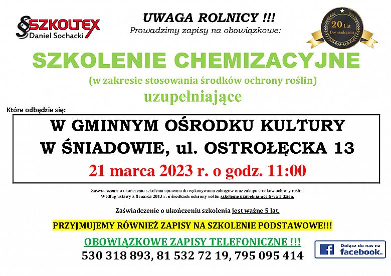 Szkolenie chemizacyjne dla rolników