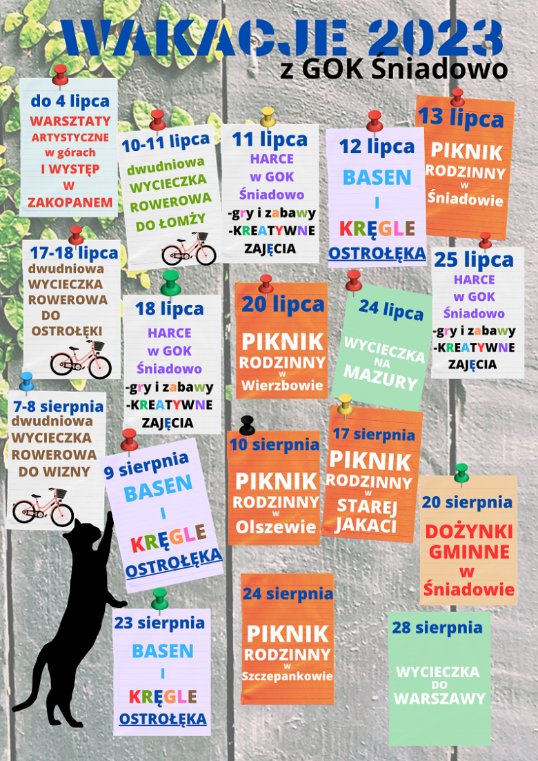 WAKACJE 2023  z GOK Śniadowo!