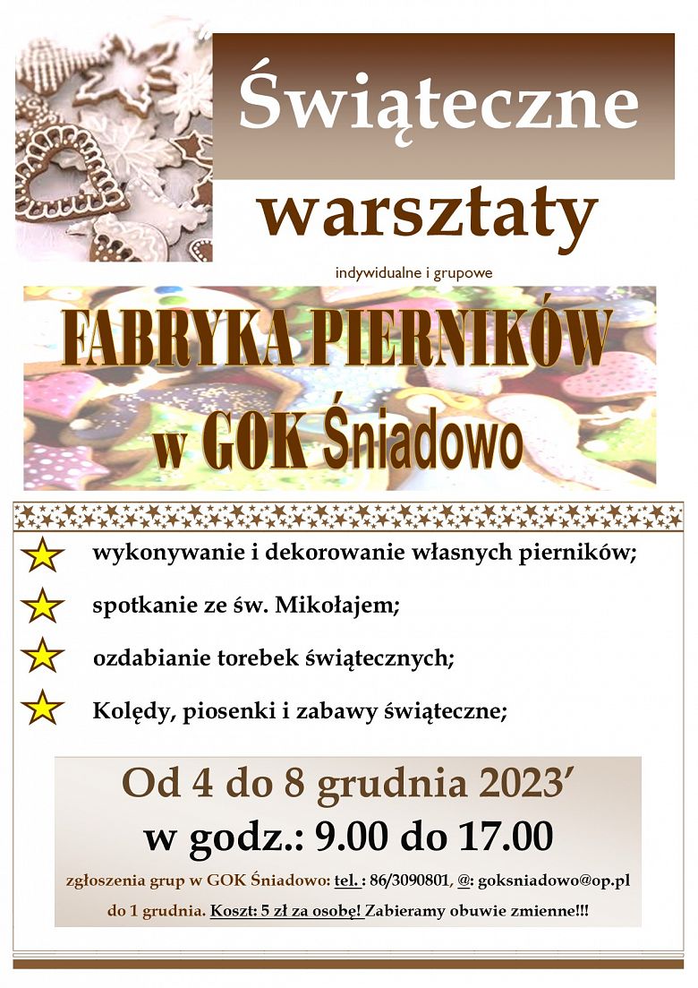 WARSZTATY BOŻONARODZENIOWE i spotkanie ze św. Mikołajem  w GOK