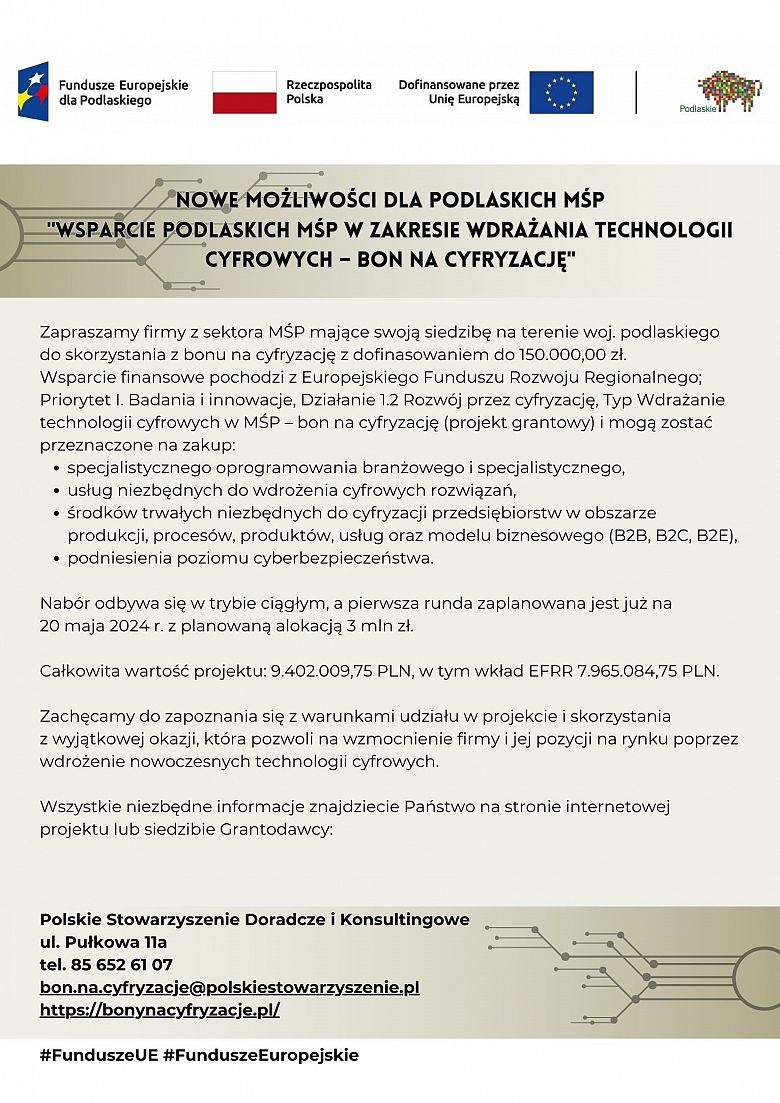 Bon na cyfryzację dla przedsiębiorców