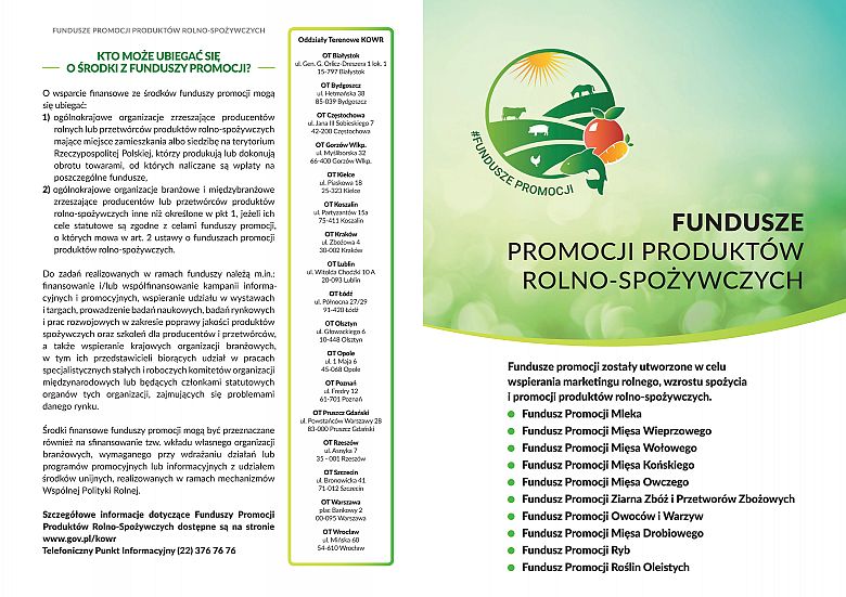 Fundusze promocji produktów rolno-spożywczych